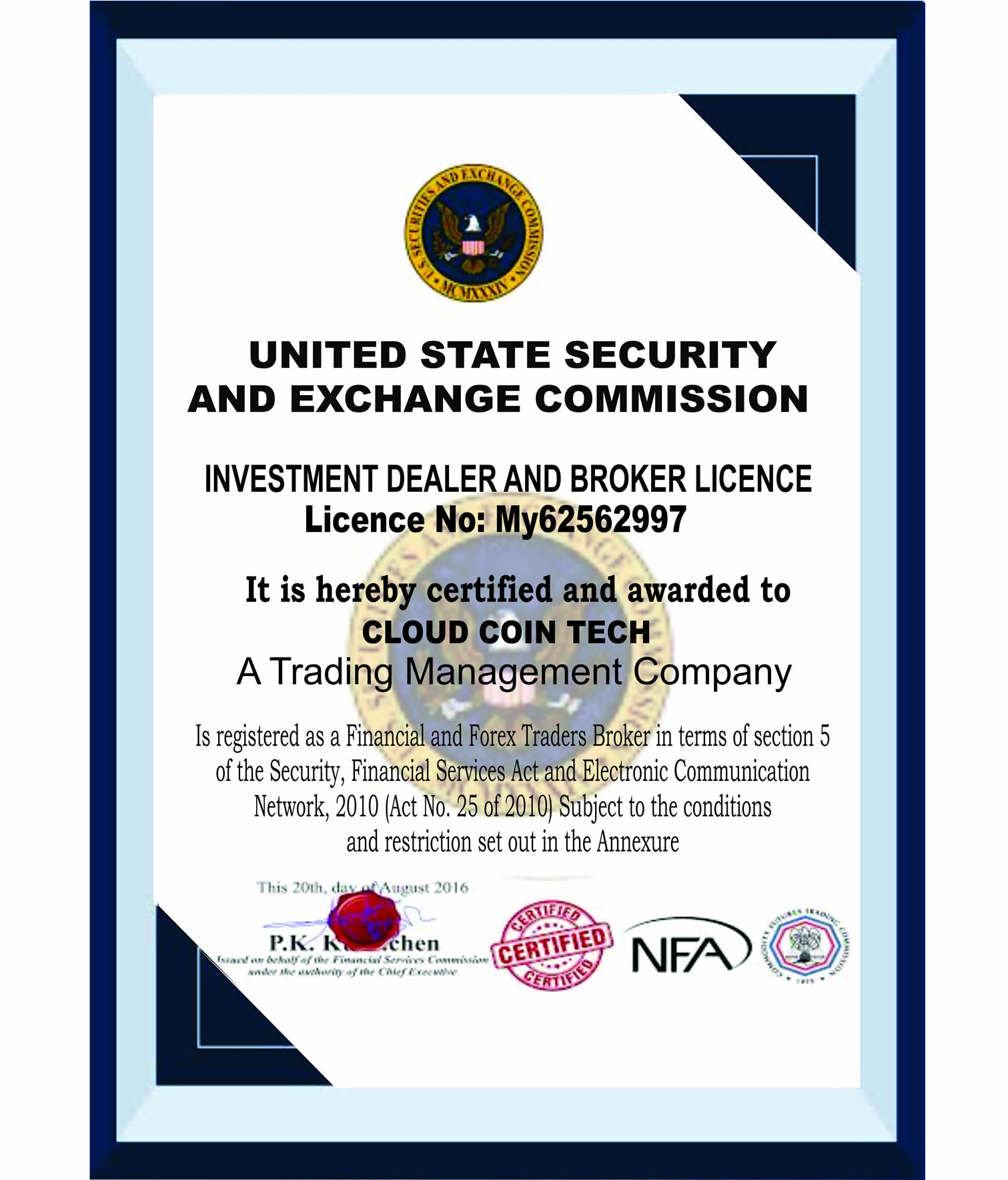 certificate